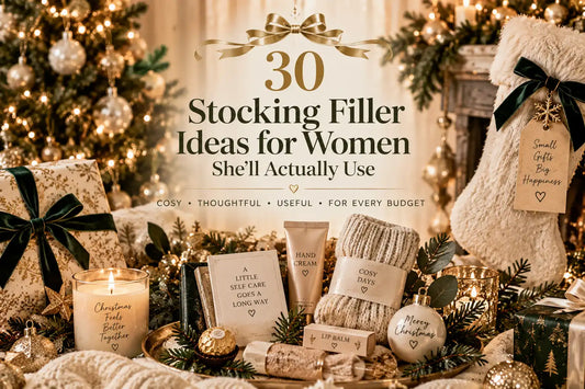 Stocking filler ideas for women including cosy and self care gifts